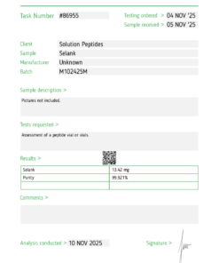 Selank 10mg (Current batch tested at 12mg) with Air Dispersal Kit