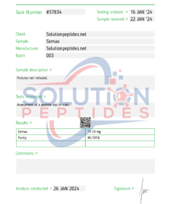 Semax – 10mg (Current batch tested at 12mg)