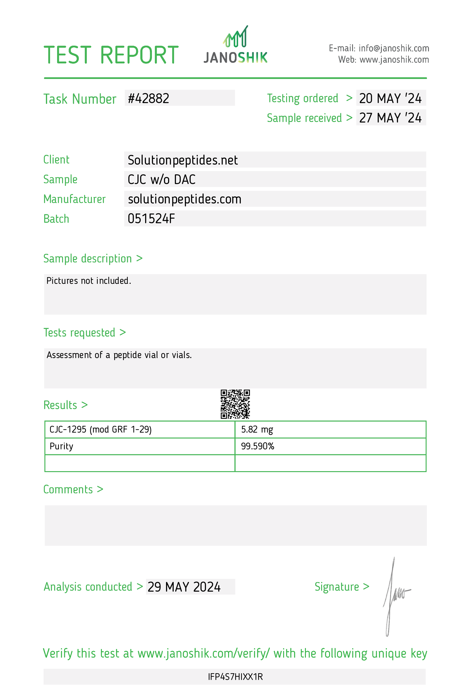 CJC-1295 (without DAC) – 5mg (cjc NO DAC) CJC-1295 (without DAC) – 5mg (cjc NO DAC)